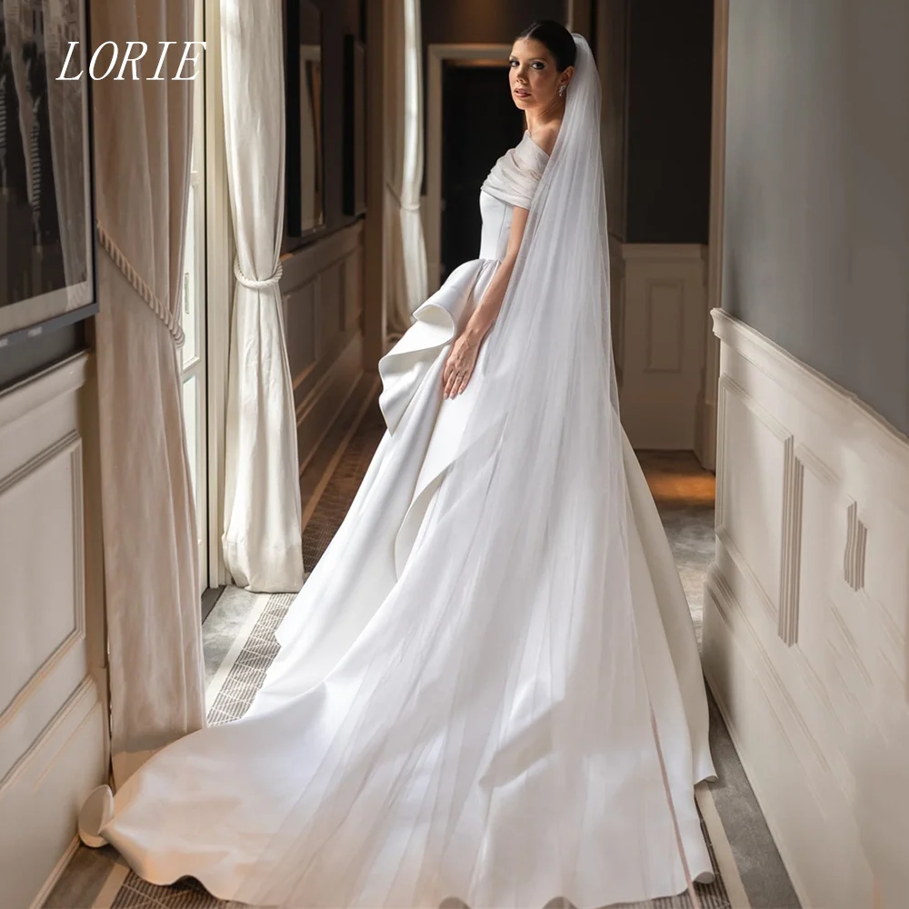 LORIE Luxury Sleeveless A Line Wedding Dress Strapless Bridal Dresses Stylish Temperament Wedding Gown Customized 2026