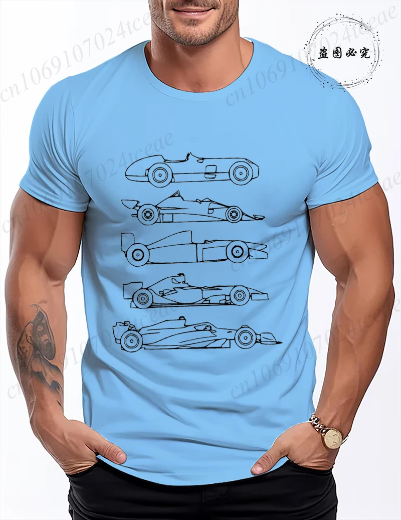 Vintage Racing Car T Shirt Men Women Clothing Oversized Loose Short Sleeve Automobile Racing Graphic T-Shirts Streetwear Tee