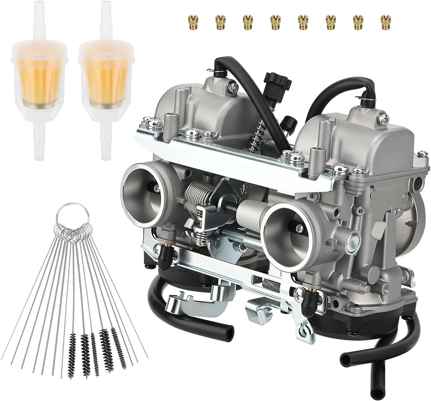 Carburador JAVIK con Cepillos de Limpieza para Kawasaki Ninja 500 500R EX500 1987-2009 O.E.M #   15001-1334 15001-1335