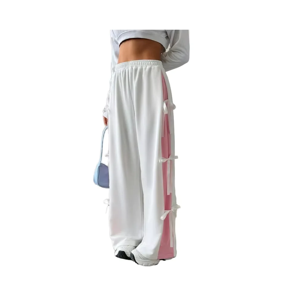 

Women's High Waist Casual Pants Straight Bow Design New Fashion High Quality Loose Comfortable Daily Commuter Trousers Color