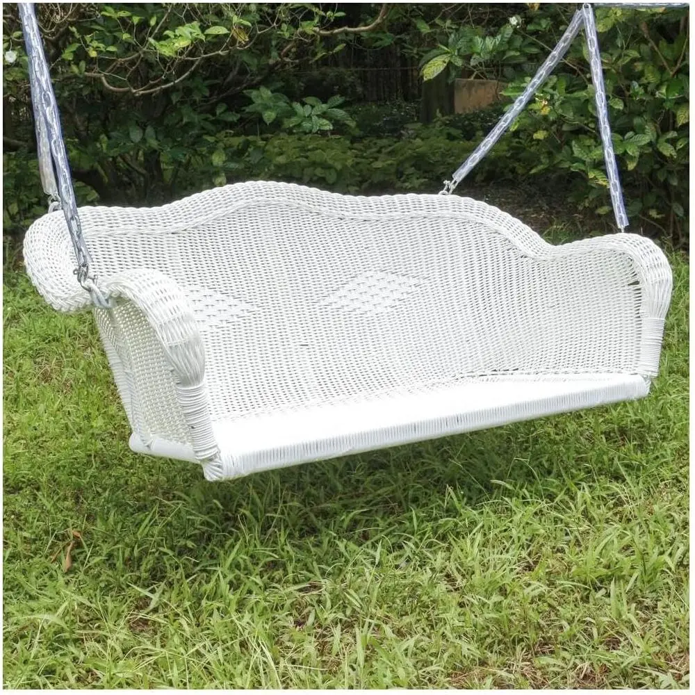 

Resin Wicker Loveseat Swing, Hanging Outdoor Furniture Piece