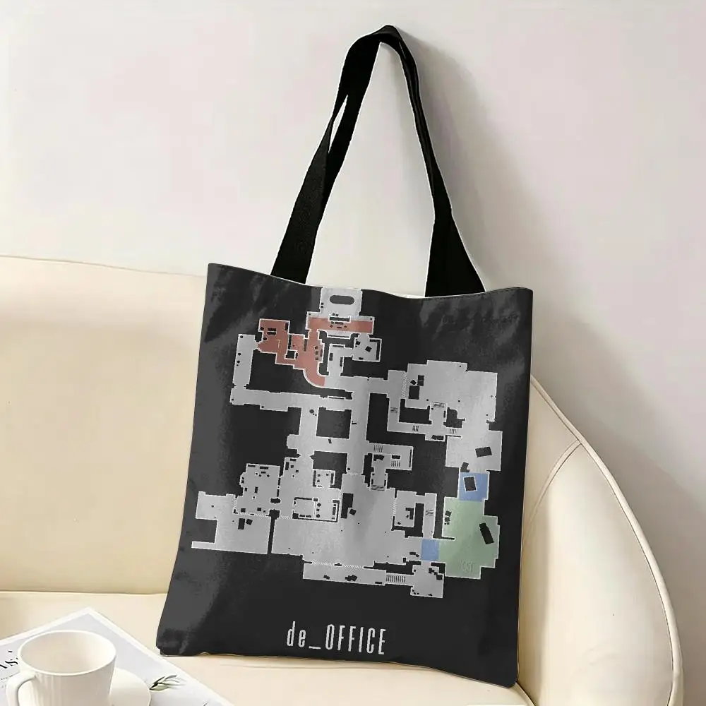 Counter Strike C-CS Go Storage Bags Canvas Double-Sided Print Tote Bag Large Capacity Shoulder Fashion Shopping Handbag