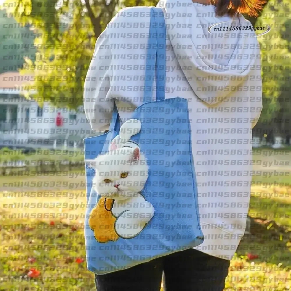 2026 1 Pcs Portable Crossbody Pet Outing Bag Single Shoulder Can Be Exposed Cat Bag Polyester Small Dog Bag Carrying Cat
