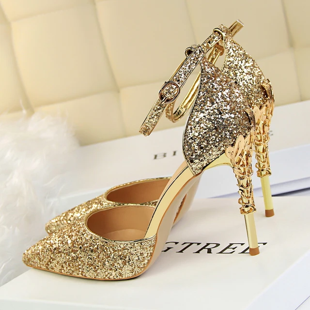 Fashion gold shoes sandals