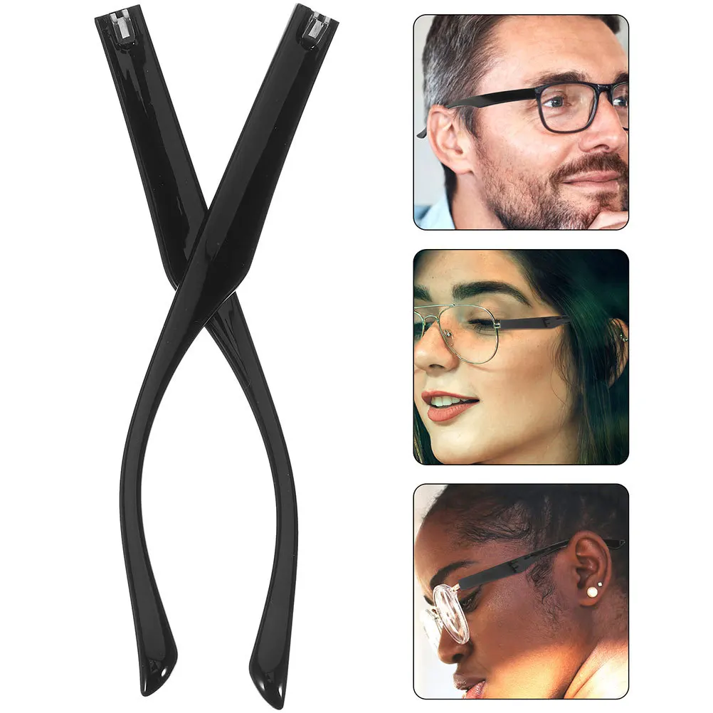 Eyeglasses Replacement Arms 9.5Mm Black Tr90 Universal Fit For Spectacle Repair Comfortable Secure Temple Legs Labor