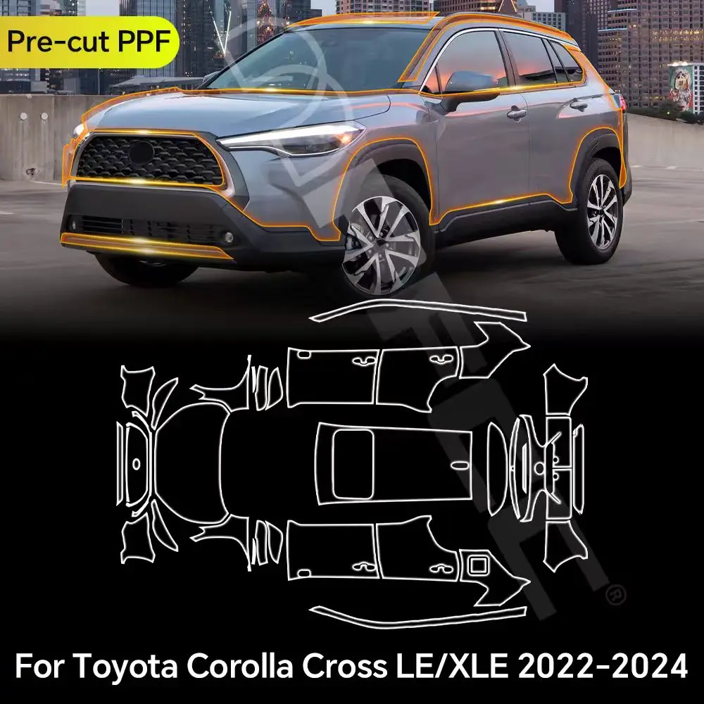 

For Toyota Corolla Cross LE XLE 2022-2024 TPU Paint Protection Film Clear Bra Car Body Anti-Scratch Pre-cut PPF Resistant Kit