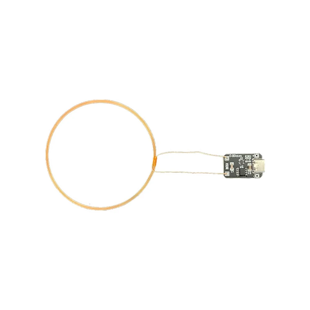 0 ~ 80mm indukcyjny bezprzewodowy moduł cewki nadajnika zasilania TYPE-C USB DC 5V + 5 szt. Lampa Led odbiornika
