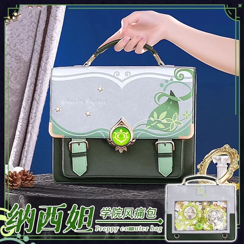 Gioco Nahida Cosplay Genshin Impact Preppy borsa per pendolari impressione tema zaino scuola moda quotidiana borsa a tracolla ragazzi ragazze