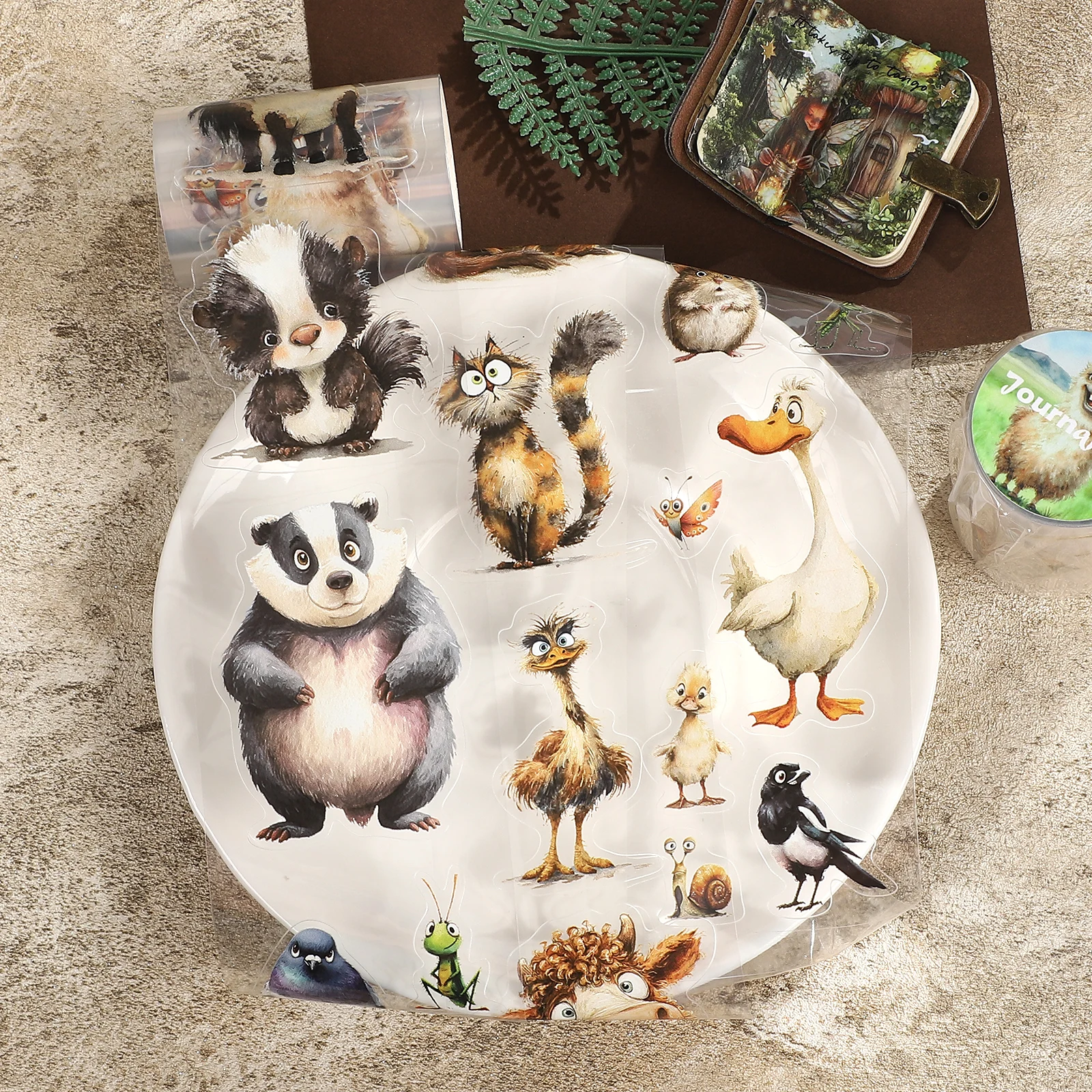 

60mm*200cm Vintage Farm Animals Landscape PET Tape Creative DIY Journal Material Collage Scrapbooking Stationery