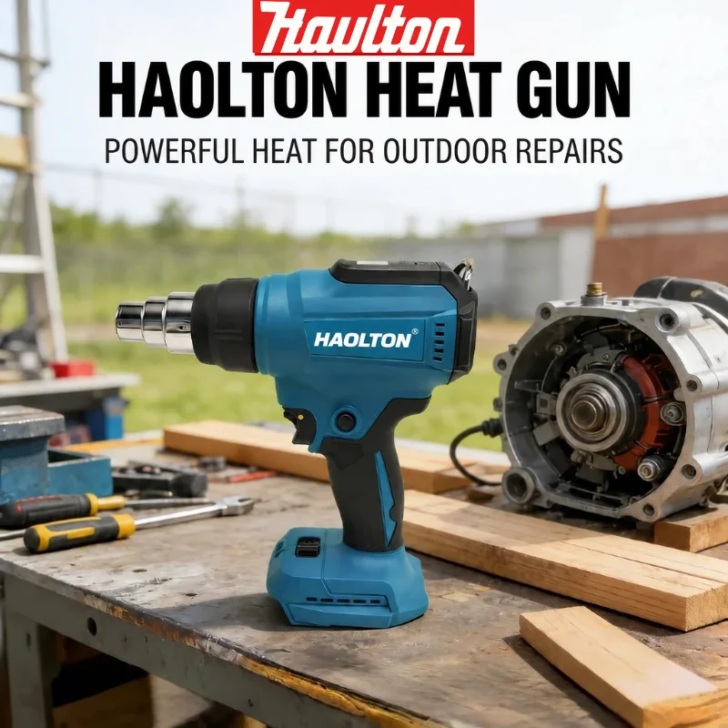 Haolton 550°C Temperature Control Heat Gun Cordless Handheld Hot Air Gun With LED Display Soldering Thermal Blower