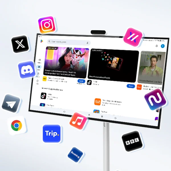 32 بوصة الطابق الدائمة HD1080 التلفزيون الذكية اللاسلكية الصب تتحرك التلفزيون المحمولة شاشة تعمل باللمس Lcd التلفزيون المحمول مع عجلات #3