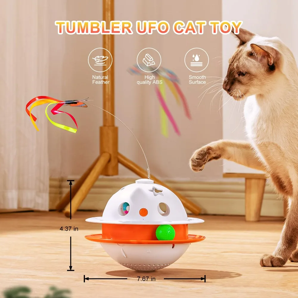 

4-in-1 automatic interactive cats toy cat with butterflies random flying mobile mint ball intelligent toy automatic cat tease