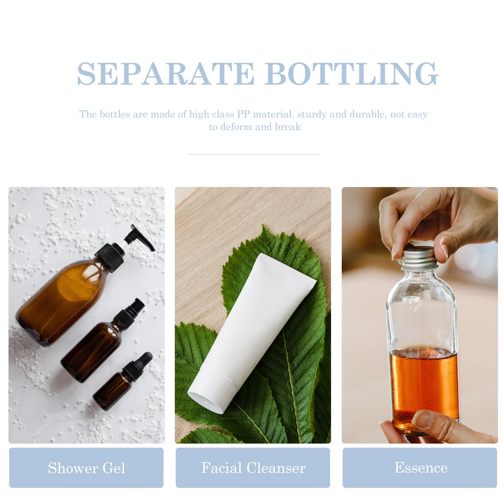 

2pcs Airless Lotion Bottles Portable Pump Jars Small Containers For Travel Supply Empty Pump Jars Household Lotion