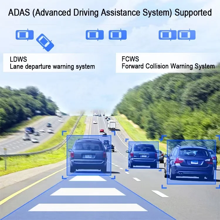 10'' Dual Lens Dash Cam ADAS BSD FHD Car Mirror  DVR Night Version WIFI Front 4K Rear 1080P