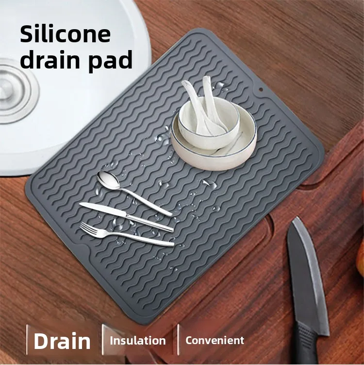 

Силиконовый коврик для пищевых продуктов 40x30 см, термостойкий, для слива воды, подставка под горячее, для кухни и ванной, прямоугольный, цветной