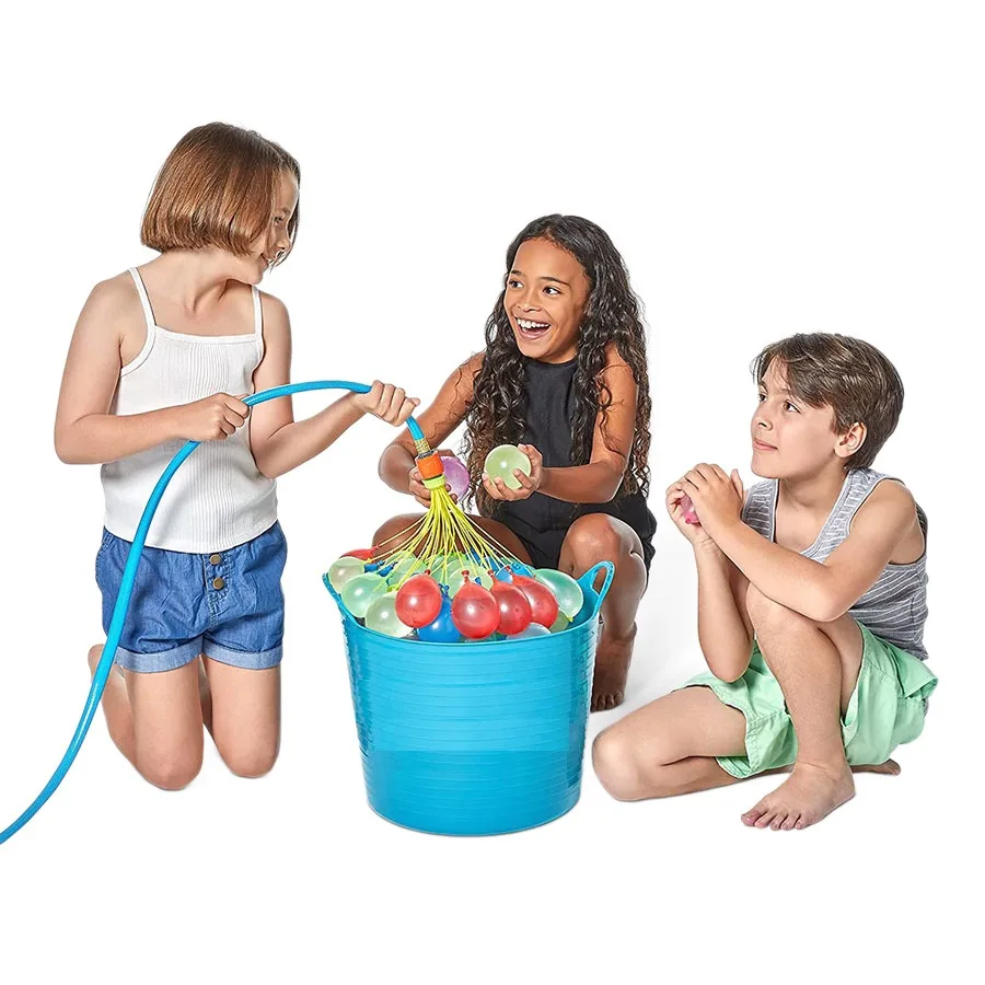 111Pcs Quick Fill Water Balloons with Stand Self-Sealing Water Balls Summer Outdoor Toys for Kids Adults Beach Pool Party Games
