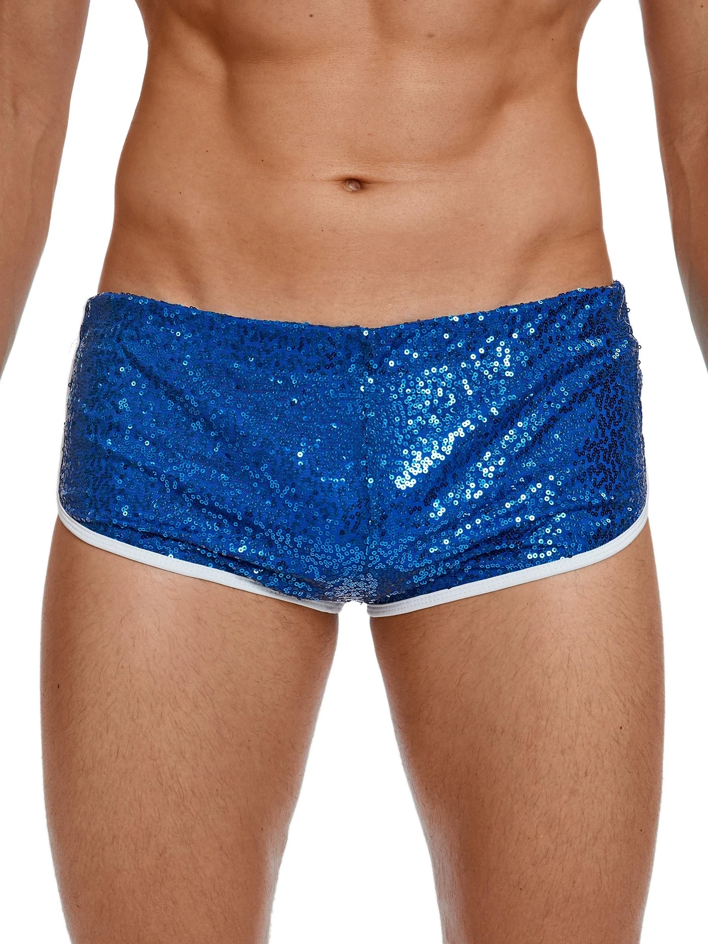

Men's Low Waist Shorts Sequin Shiny Casual Elastic Shorts Man Nightclub Stage Perform Dance Wear Mini Shorts Fashion Color