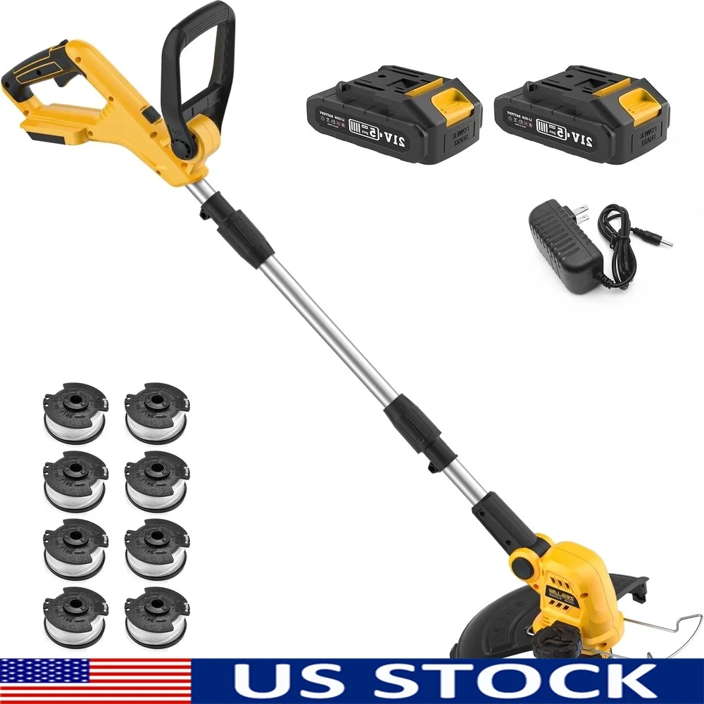 

Cordless 12 Inch String Trimmer Edger 20V Battery Operated Weed Wacker with 8 Replacement Spool Lines Lightweight Adjustable