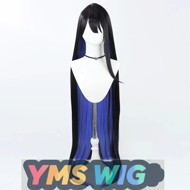 [YMS WIG] Blue File Seven Gods Rin Cos Wig Extended Two-Color Long Straight Hair Simulation Scalp