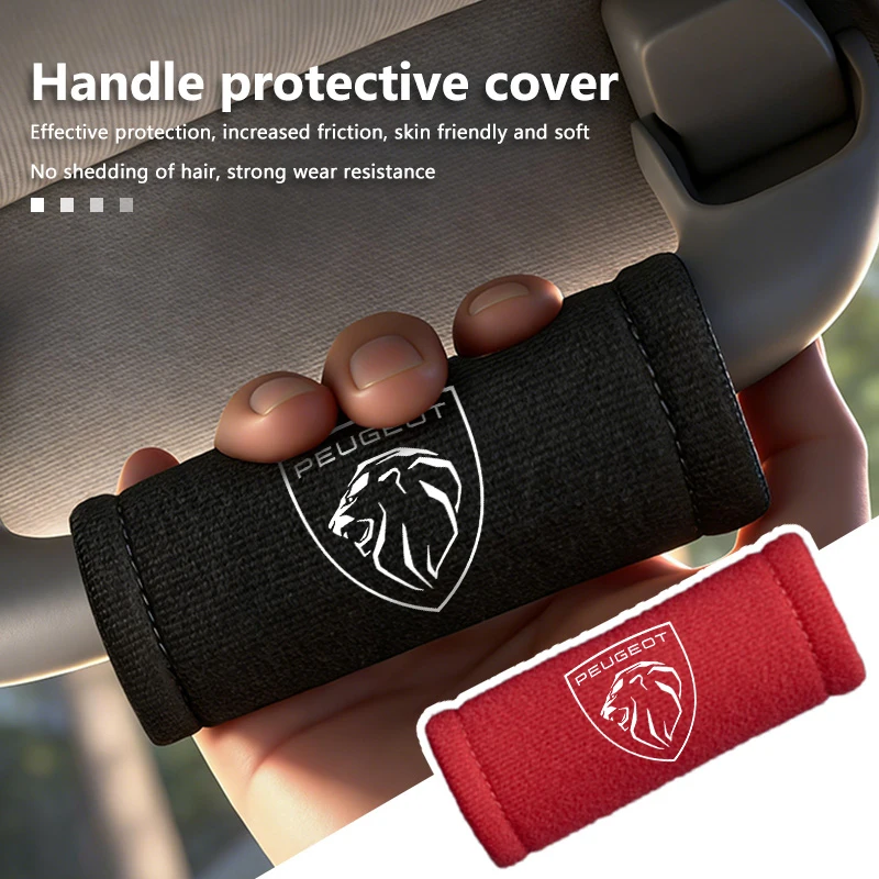Car Handle Protective Cover Roof Handlift Inside Handle Gloves Decoration Accessories For Peugeot 208 3008 4008 308 2008 207 107