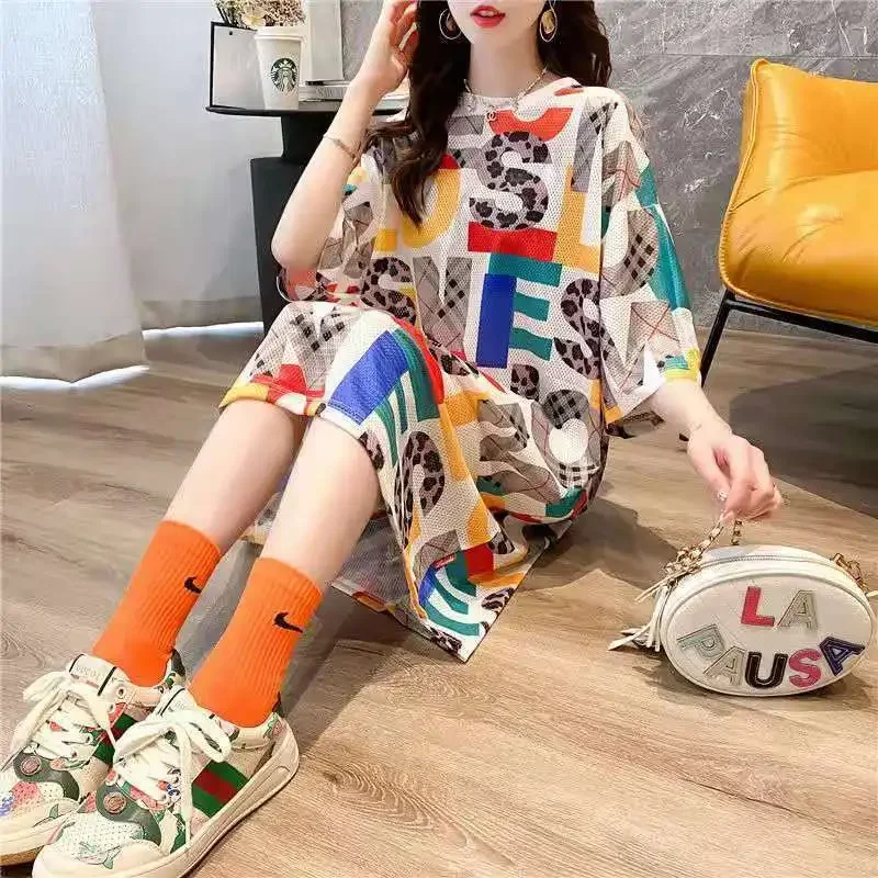 Vêtements Midi mode femmes robe chemise t-shirts robes féminines 2025 vacances ample coton Style coréen à la mode rétro luxe Xxl