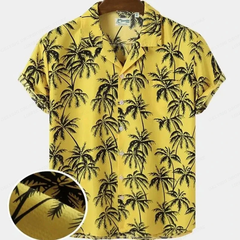 

Summer coconut Hawaiian shirt men's fashion social casual shirt single-breasted Cuba beach shirt men's clothing casual shirt