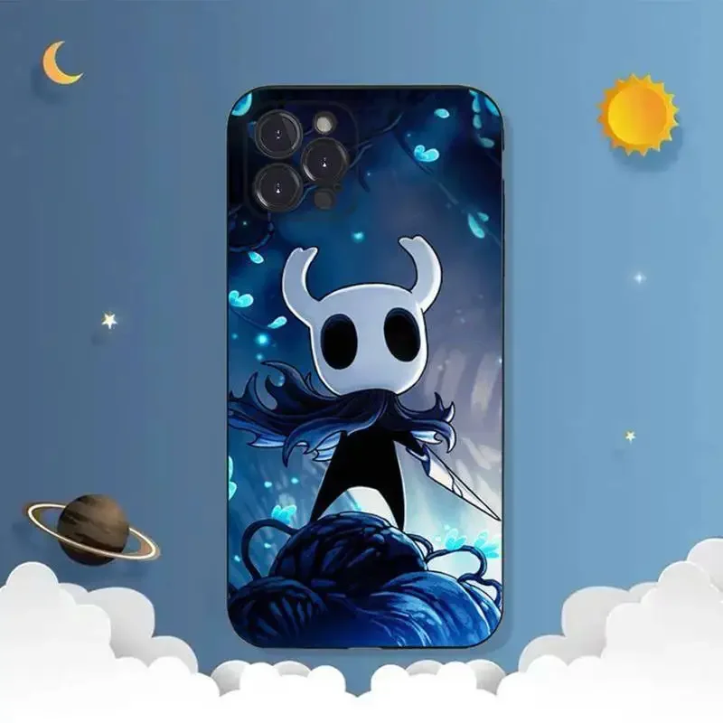 H-Hollow Knight Game Art Phone Case For iPhone 11 12 Mini 13 14 15 PRO XS MAX X XR 6 7 8 Plus Black Shell