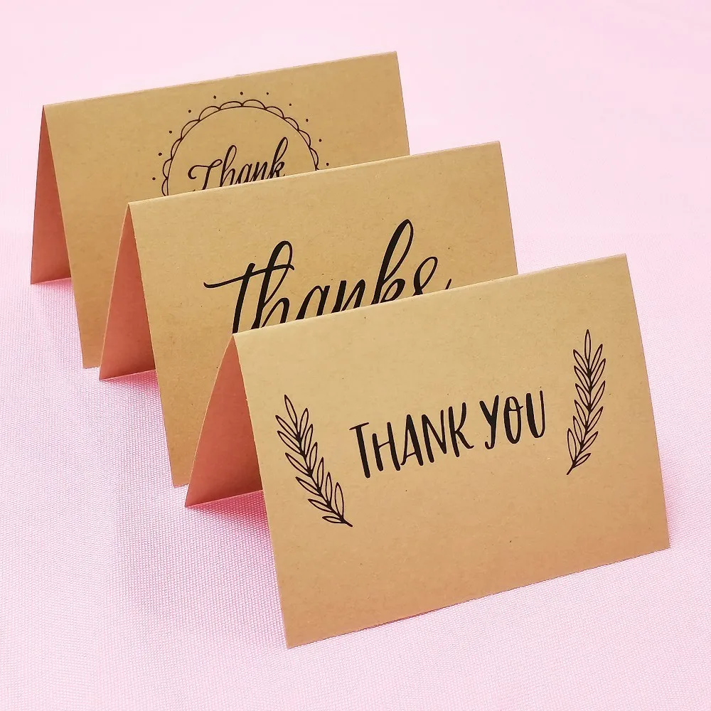 10Pcs pack Kraft Paper Thank You Card Large 4x6\'\' Business Note Cards Perfect For Graduation Baby Shower Wedding Greeting Cards