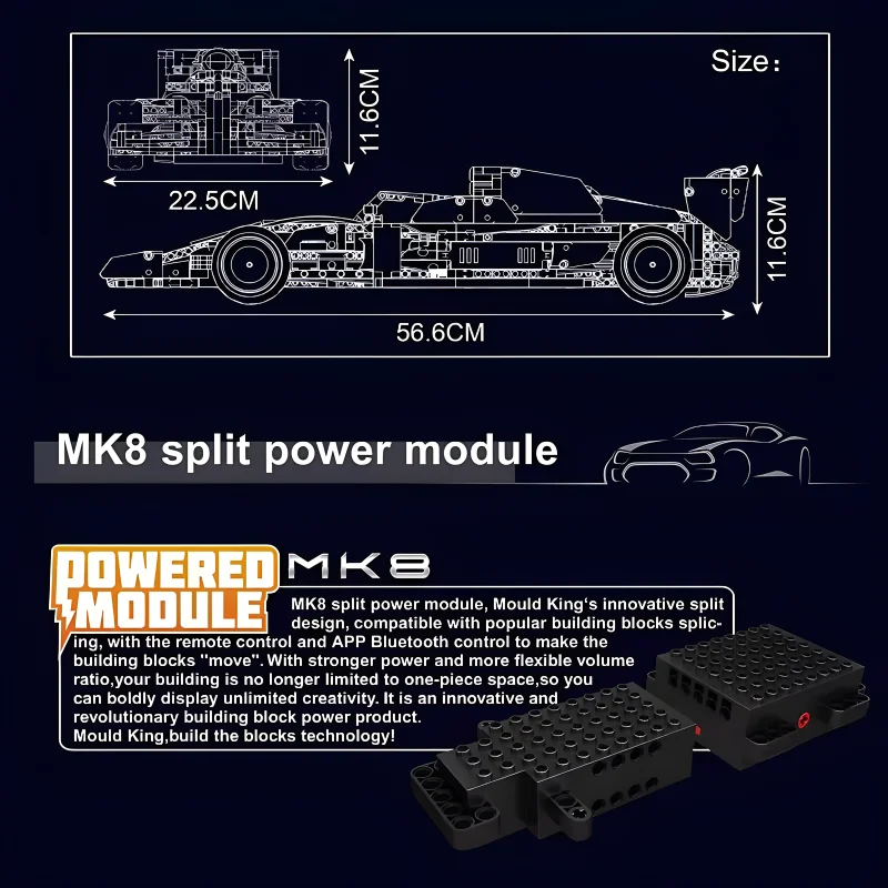 Mould King 13171 coche de juguete técnico Control remoto fórmula F1 coche de carreras montaje de bloques de construcción coche ladrillo niños regalos de navidad