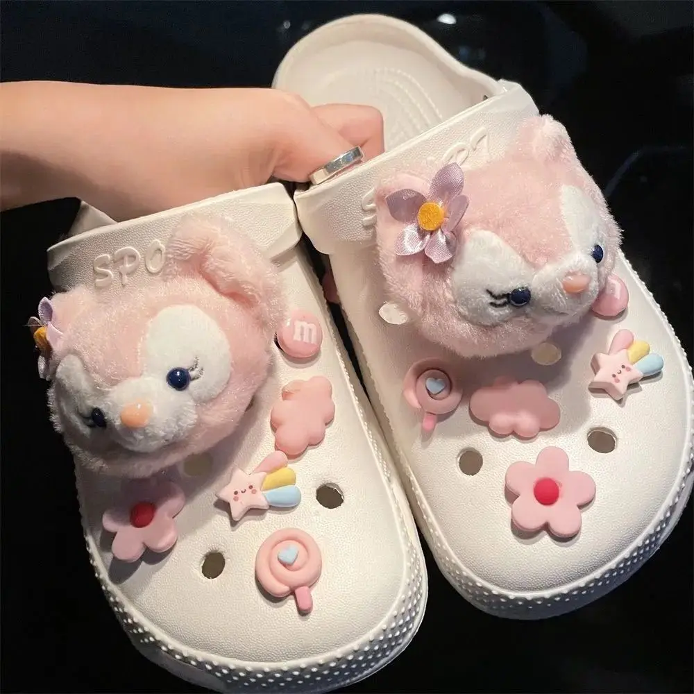 

Креативные объемные аксессуары для обуви: плюшевые цветы и съемные элементы в виде сердечек для девочек, для самостоятельного украшения обуви.