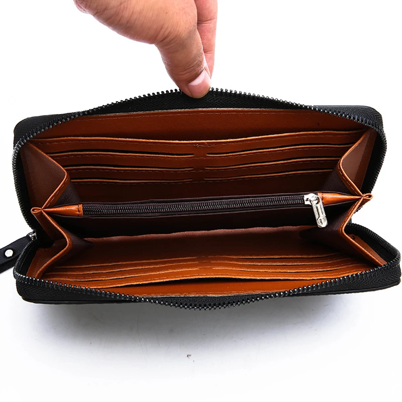 YoReAi portafoglio lungo in pelle di coccodrillo da uomo nuovo borsa in pelle con cerniera pochette multi-card Business Leisure portafogli neri