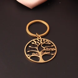 Custom Tree of Life Keychain - Personalized Jewelry with up to 6 Names Family Member Key Ring Ideal Gift for Mother And Wife