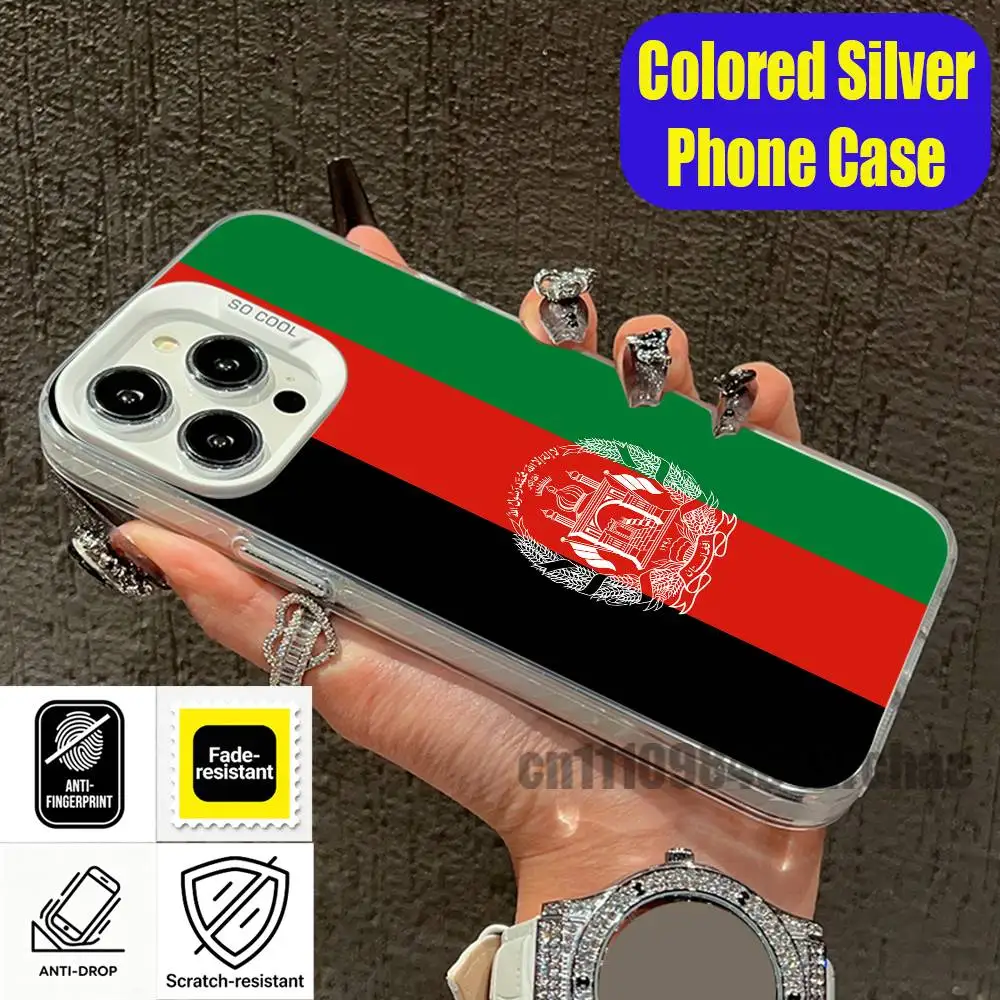 For Flag Afghanistan Afghan Phone Case iPhone 15,17,12,14,13,16,11,E,Max,Plus,Air,Pro,Mini Custom Color Silver Cover view 6