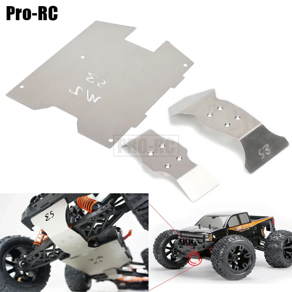 1Set Stainless Steel Skid Plate Chassis Protector Guard Armor for Team Magic 1/10 TM E5 Monster Truck RC Car Part