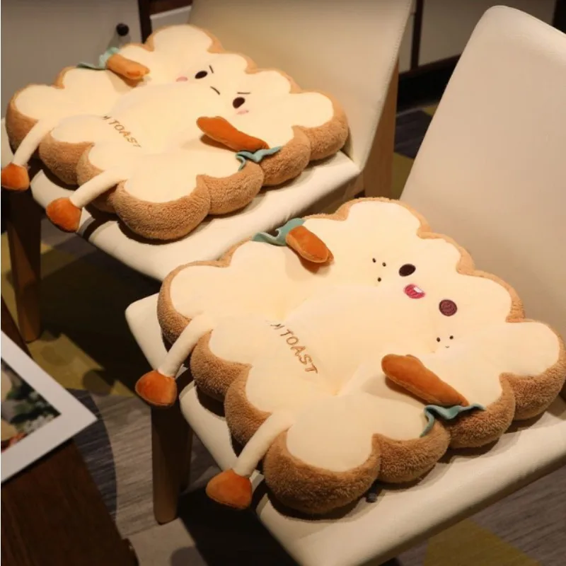 Simulation Bread Toast Cushion Stuffed Memory Foam Sliced Bread Food Pillow Sofa Chair Decor Seat Cushion Cute Student Chair Pad