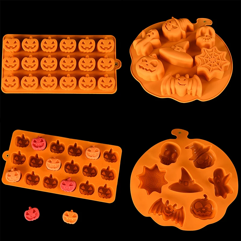 

1pc Halloween Silicone Baking Molds DIY Scary Skull Ghost Pumpkin Chocolate Candy Ice Mould Halloween Art Craft Decoration Tools