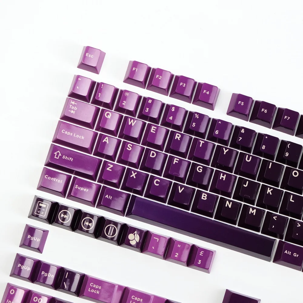 Purple Zen master imitation porcelain glossy PBT hot sublimation mechanical keyboard original dark purple gradual change keys an