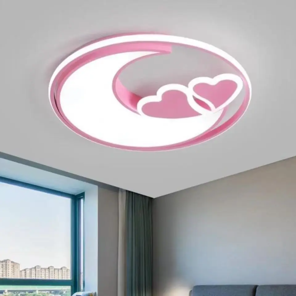 Imagem -03 - Heart Shape Ceiling Lights For Kids Princess Lamp Girls Bedroom Light Quarto do Bebê Criança