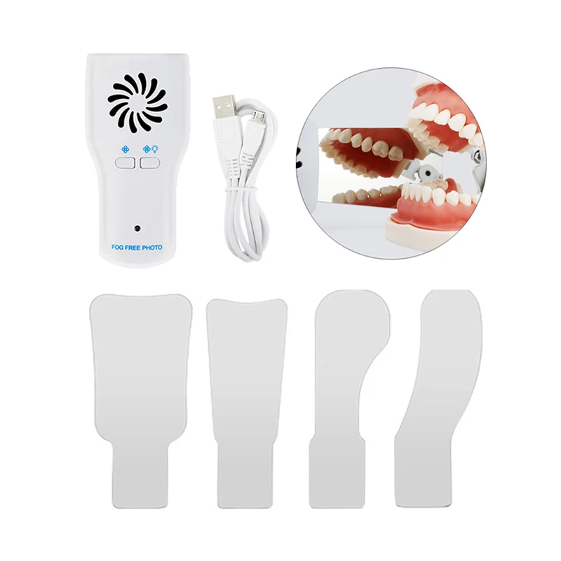 Dental Mirrors Anti-Fog Intraoral Photography Stainless Steel Mirror Fog Free with LED Light Orthodontic Reflectors