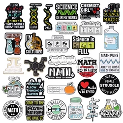 31 Types Math Science Chemistry Biology Enamel Pins Wholesale Cartoon Creative Metal Brooches Lapel Badge Backpack Accessories