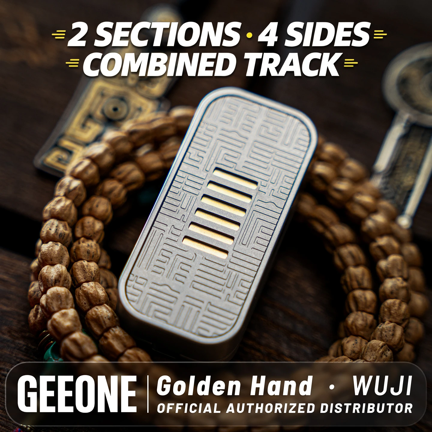 Golden Hand Play EDC WUJI Mechanical Push Slider Fidget Toys For Adults Stress Relief Toy Stainless Steel Anxiety Relief Gadgets