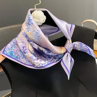 Nature Silk Neck Scarves Lady Foulard Lovely Strawberry Print 100% Real Silk Square Scarf for Women Bag Ribbon Hairband Kerchief