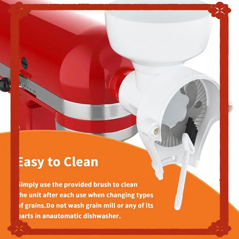 

24-Hour Delivery For Kitchenaid Stand Mixer Grain Mill Attachment, 8 Levels Flour Grinder For Wheat,Corn Oats,Coffee Bean