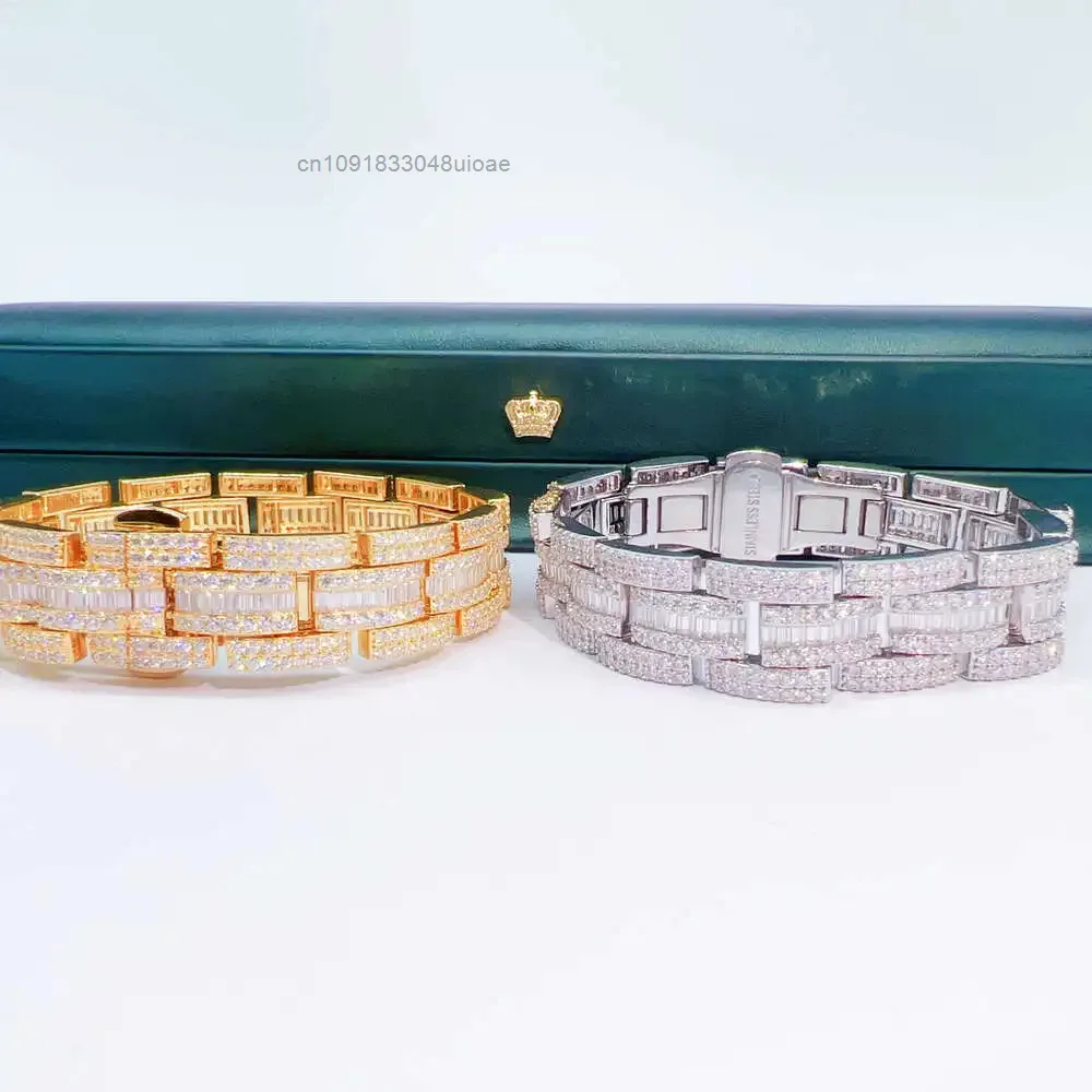 

Custom 10k 14k 16k Gold Plated 925 Sterling Silver Popular Miami Cuban Link Chain Bracelets