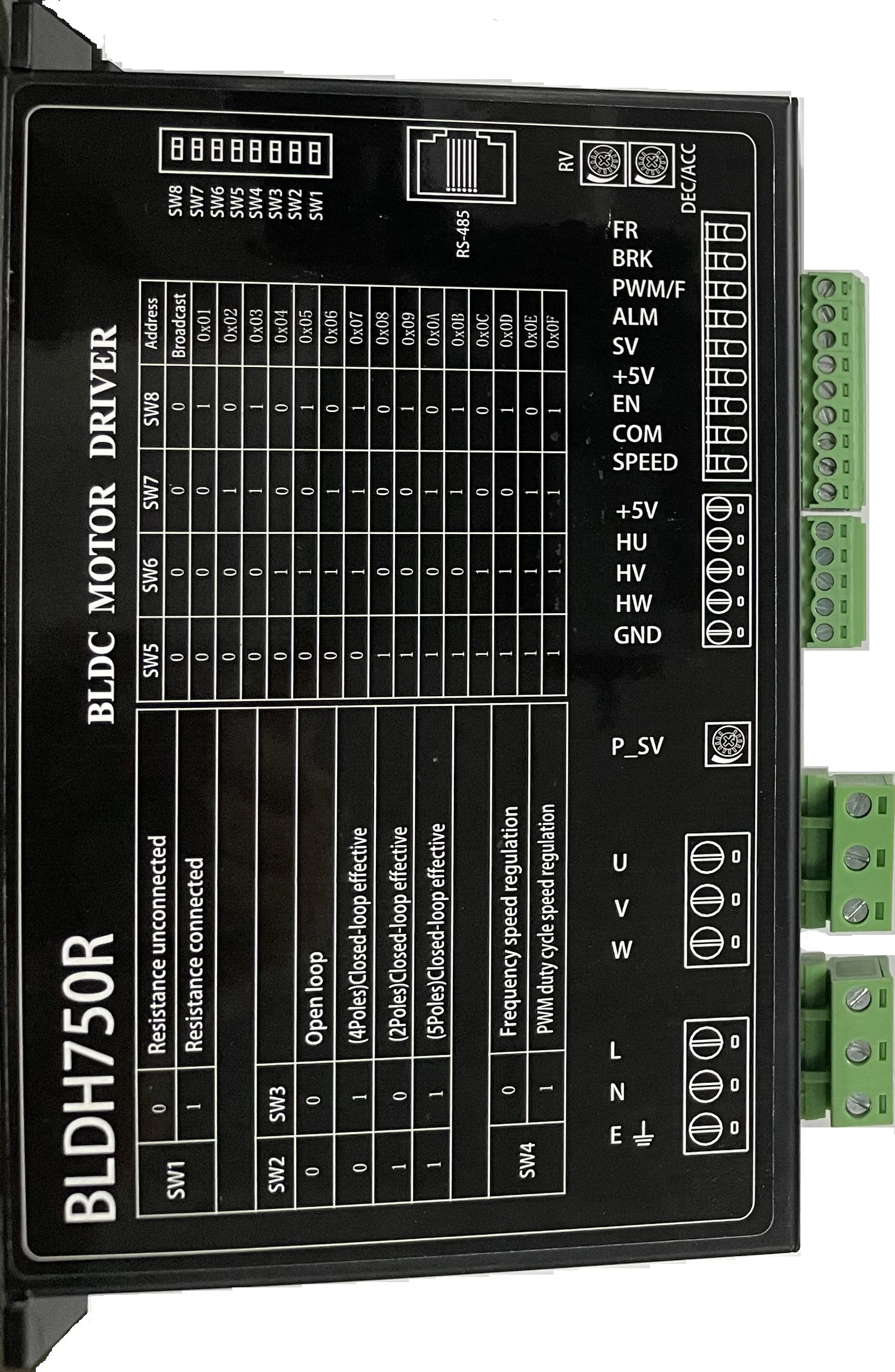 hot sale RS485 control 3 Phase closed loop bldc driver bldc motor 220v 750W