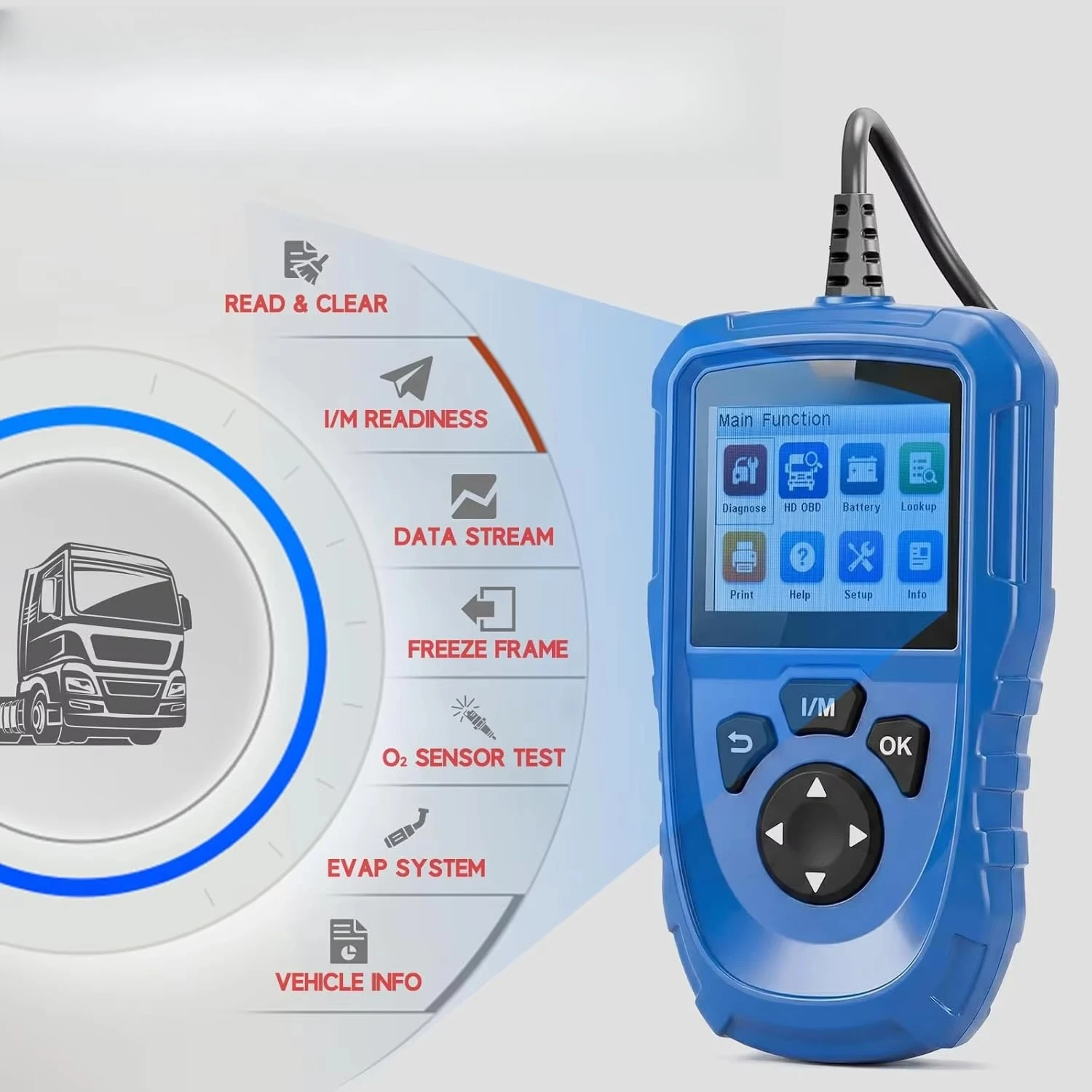 New Arrival  Creader HD V2 Heavy Duty Truck Diagnostic Scanner 2-in-1 HDOBD OBD-II EOBD Code Reader