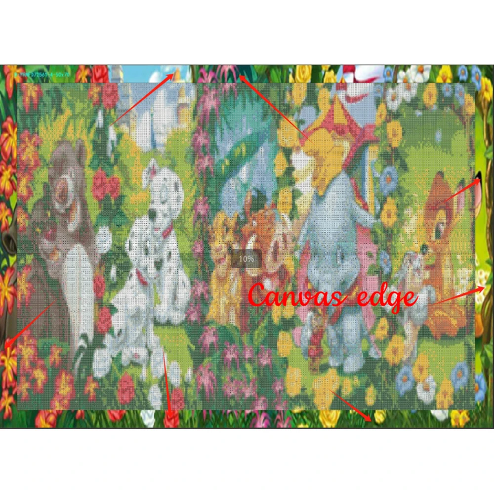 Disney DIY  AB FD Diamond Painting Cross Stitch Kits Embroidery Cartoon Cars Winnie the Pooh Home Decor Gift Sticker label