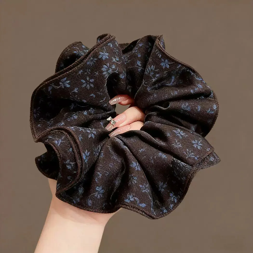Elegant Top Grade Print Chiffon Large Intestine Scrunchie For Women Lady Hair Tie Hair Band Hair Ring Fashion Hair Accessories view 6