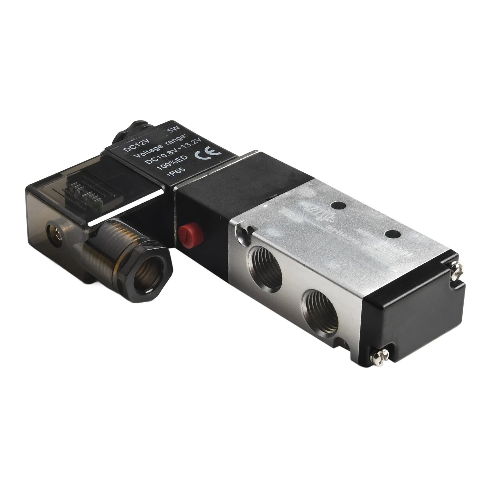 4V210-08 DC 12V Pneumatic Solenoid Valve 5 Port 2 Position Connector 12V 6mm Connectors Plugs Kit Electric Accessories