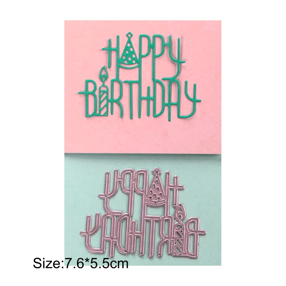 

Happy Birthday Word Metal Cutting Dies For Scrapbooking Album Card Making Mold Craft Embossing Folder Die Cut